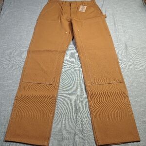 Carhartt B01 Pants Mens 36x36 Brown Double Knee Rivet Canvas USA Made Deadstock